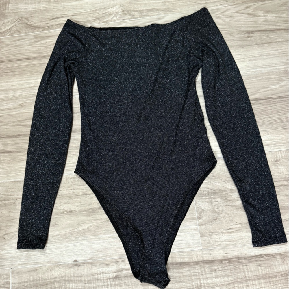 H&M Dark-colored, M-sized women's bodysuit with glitter